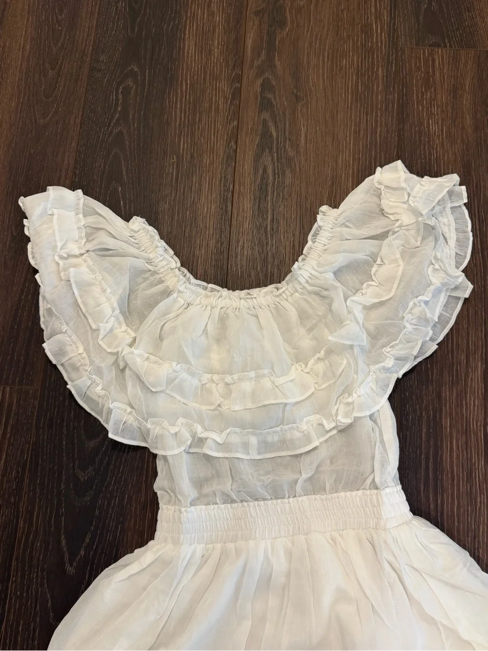 FAVLUX White Off-Shoulder Ruffle Top - Picture 5 of 5